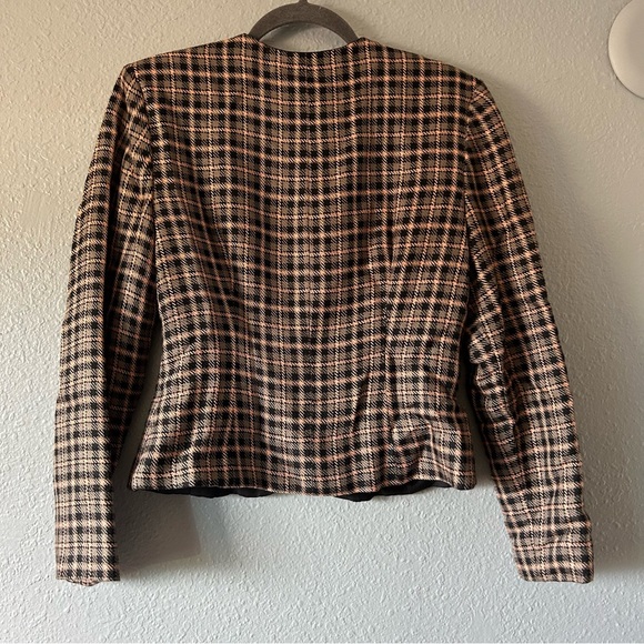 Unbranded plaid button up peplum blazer - Picture 2 of 3